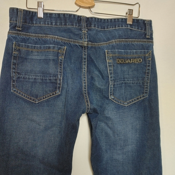 DSquared2 Classic Straight Leg Slim Fit Jeans Medium Dark Wash Cotton 36 Denim - Picture 7 of 12